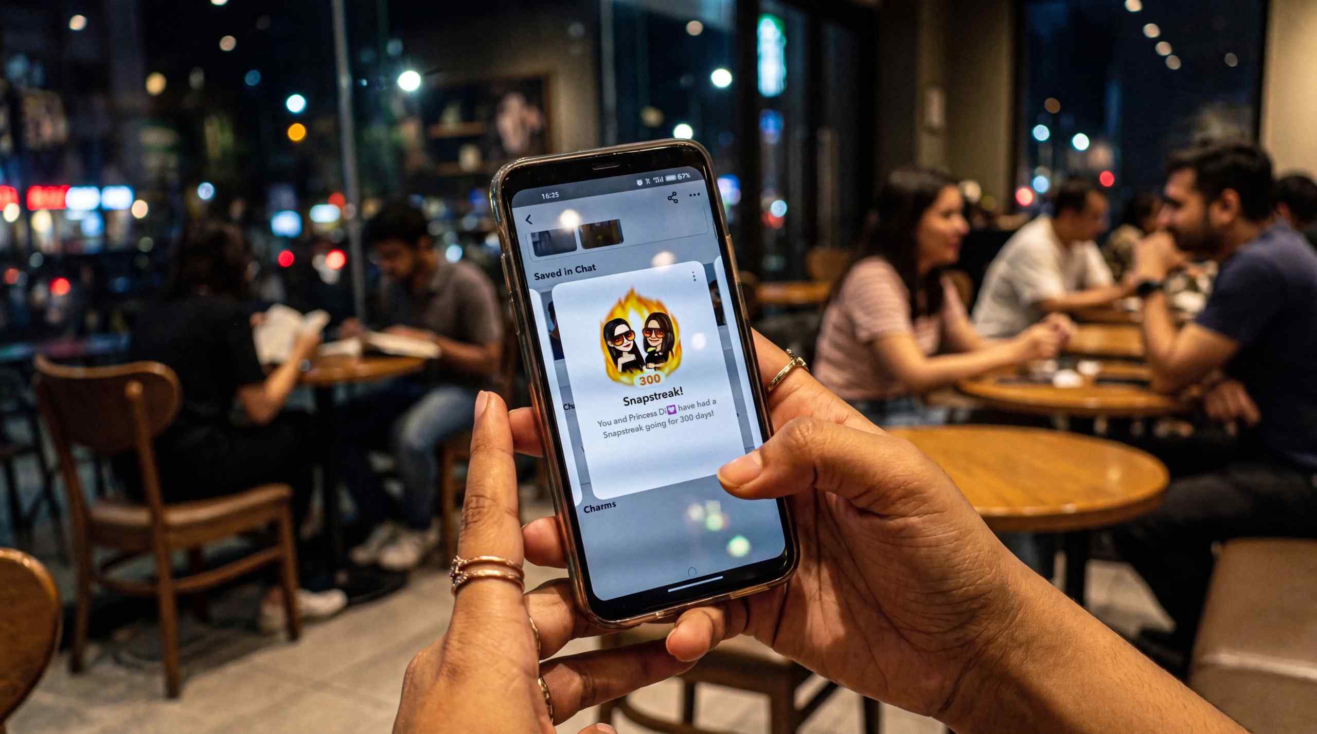 A streak displayed on a mobile phone.